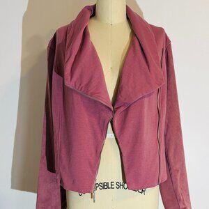 H by Halston Muave Sueded and Satin Moto Jacket, Size 10- Like New!